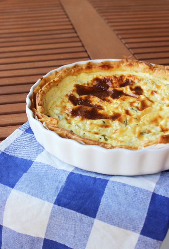 Tarte au cresson et fromage de chevre