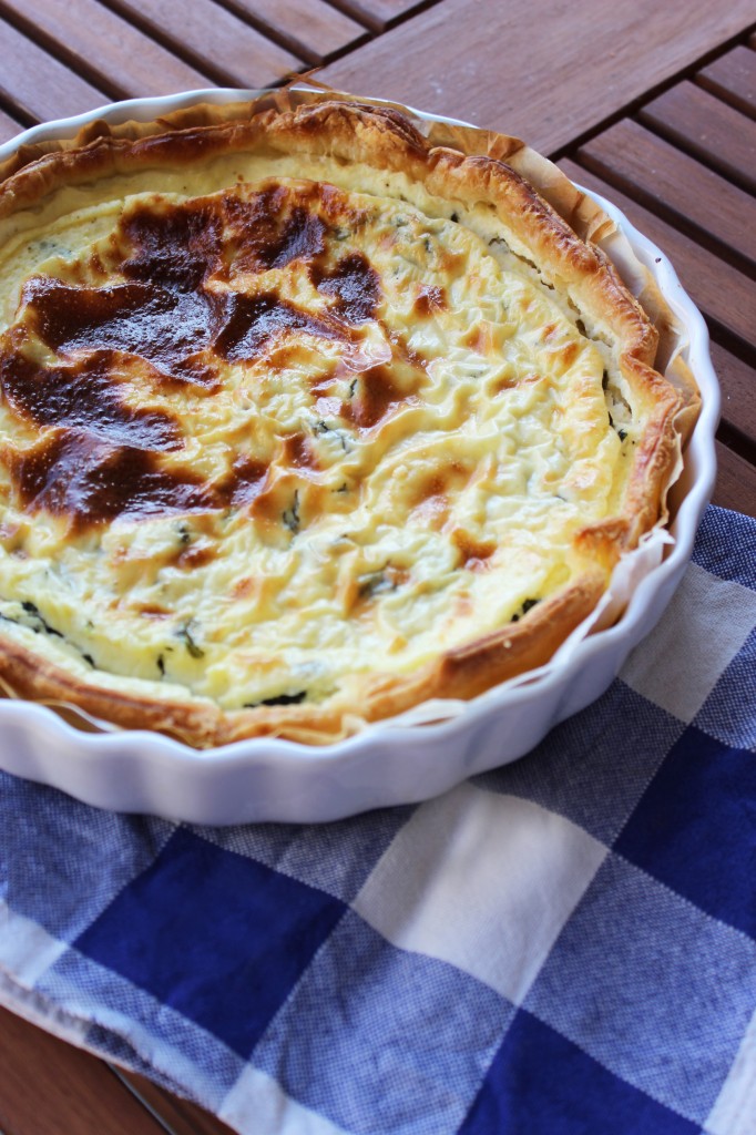 Tarte au cresson et fromage de chevre